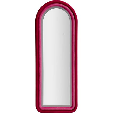 Specchio da parete in velluto fucsia, 60x4x160 cm – Led Cloe