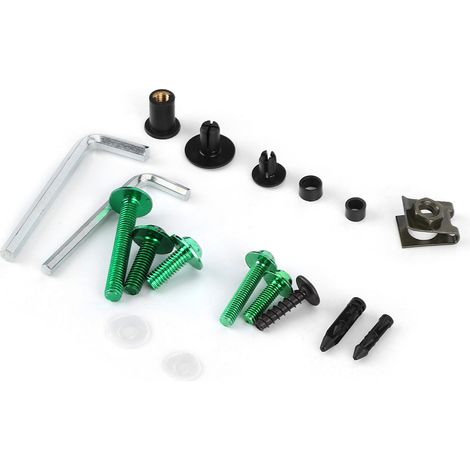 Universelles Motorrad-Befestigungsset, Verkleidungsschraubenkasten, Klemmschrauben, Muttern, passend für Yamaha Green (1/5)
