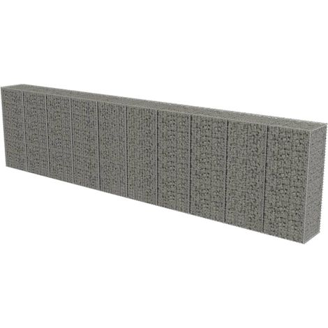 INLIFE Mur à gabion avec couvercles Acier galvanisé 600 x 50 x 150 cm (1/5)