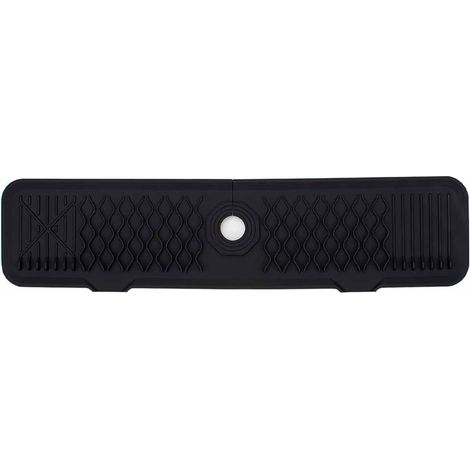 Tapis de robinet en silicone, protection anti-éclaboussures pour robinet d'évier, tapis de comptoir pour évier de cuisine et de salle de bain (noir, 61 cm) (1/5)