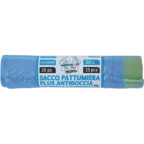 50CF SACCHETTI PER PATTUMIERA cm 55 x 65 - rt.15 pz celesti