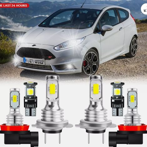 Ampoule Led - 100 W - Blanc Froid - Pour Phare Bas Brouillard Clignotant - Compatible Ford Fiesta Mk7 - Lot De 2 (1/5)