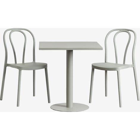 Set Tavolo Quadrato 70x70 cm e 2 Sedie da Giardino Mizzi SKLUM