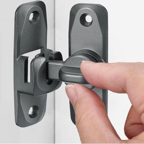 Loquet de porte rabattable, angle droit de 90/180 degrés pour porte de grange, verrou de porte de grange, matériel en alliage de zinc, épais et antirouille, loquet de porte coulissante (1/5)
