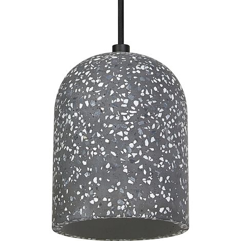 OSRAM Decor Pill Suspension décorative avec abat-jour de forme ovale, 150 mm, avec culot E27, en terrazzo noir, IP20 (1/5)
