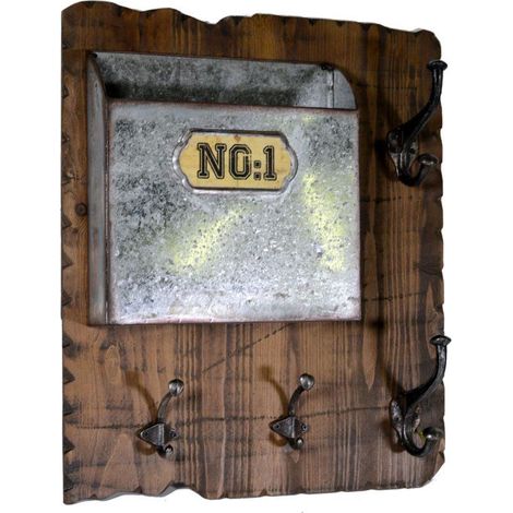 Portalettere legno 1 posto c/appendino 4p cm 46