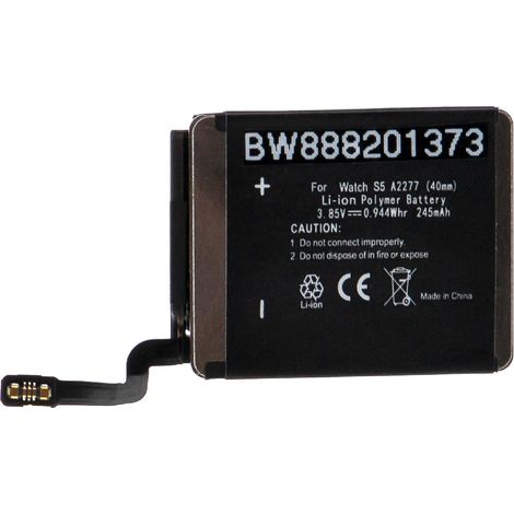 vhbw Battery Replacement for Apple A2277 for Smartwatch Watch Fitness Bracelet (240 mAh, 3.82 V, Li-polymer)