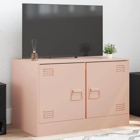 Meuble TV-Banc TV-Meuble Télé rose 67x39x44 cm acier 188152 (1/5)