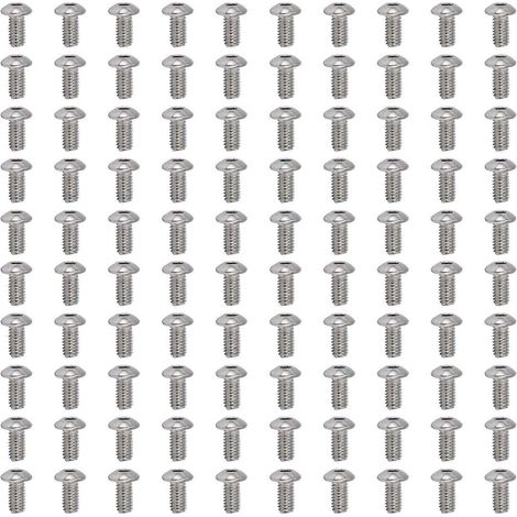100 Stück Innensechskantschrauben mit Knopfkopf M4, verzinkter Stahl, für Präzisionsmaschinenbau 2802-0004