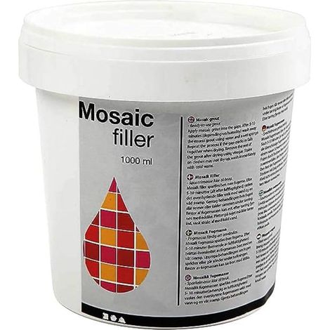 Stucco per mosaico creativ-company mosaic filler 1000 ml bianco facile applicazione (1/2)
