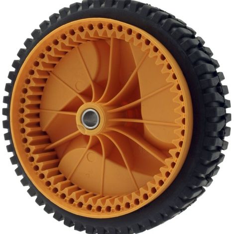 Roue de tondeuse à gazon 196 MM McCulloch 5324025-67, 5324029-36, d'un diamètre de 196 mm, adaptée aux tondeuses à gazon McCulloch. (1/5)