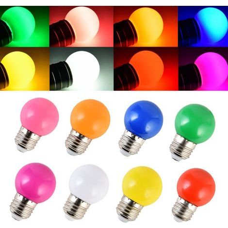 40 pièces d'ampoules colorées scène de Noël chapiteau rouge décoration de vacances LED colorée petite bulle de couleur e27led1w ampoule