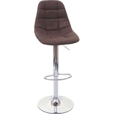 Barhocker HHG-296, Barstuhl Tresenhocker vintage dunkelbraun Stoff/Textil, Fuß chrom