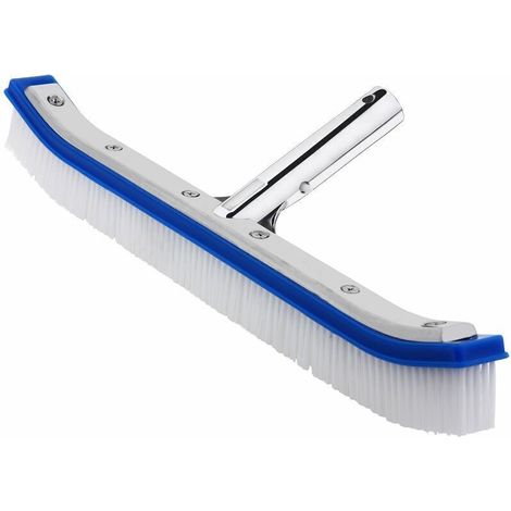 Brosse de piscine renforcée 46 cm adapté aux supports courants - Poils durs en PVC - Tête de raccordement en aluminium Entretien, nettoyage (1/4)