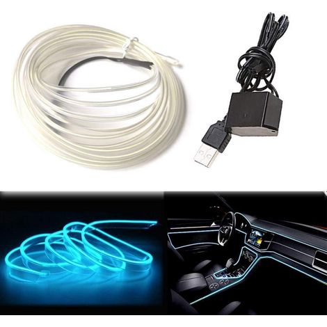 EL-Draht 3M Eisblau USB Neonlicht für Auto Innenraum Dekoration (1/5)
