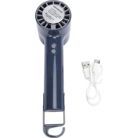 Ortviai Ventilateur portable mains libres avec refroidissement par semi-conducteur et compresse froide USB, bleu marine
