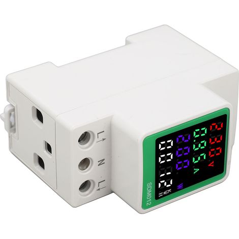 Digitaler Energiezähler mit LED-Anzeige, DIN-Schienen-Spannungs-, Strom- und Frequenzmessgerät, Leistungsmesser, Stromverbrauchsmonitor, AC70–150 V (1/5)