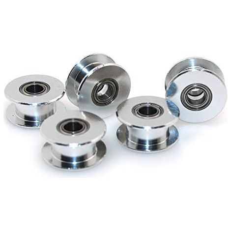 GT2 poulie de renvoi 20 sans Denture 5mm alésé 6mm Largeur poulie de Distribution en Aluminium pour imprimante 3D (Pack de 5 pièces) (1/5)