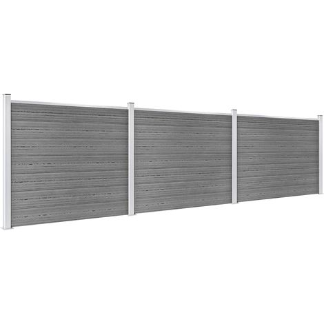 Maison Exclusive - Zaunelement Set WPC 526x146 cm Grau