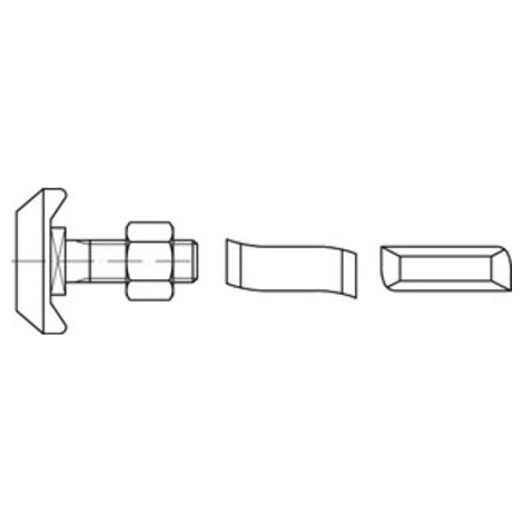 ART 88940 Halfenschr. Typ 40/22 8.8 M 10 x 40 feuerverzinkt tZn S 100 Stk