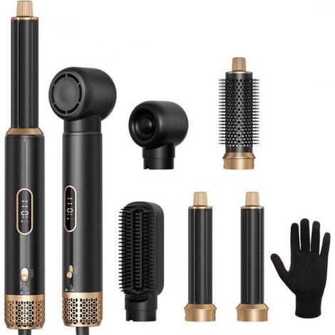 5-in-1 Airstyler-Bürste – Trocknerbürste – Lockenbürste – Multifunktionsbürste – Stylingbürste – Schwarz/Gold (1/5)