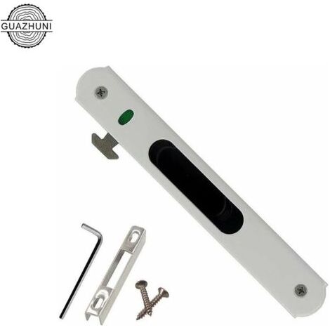 Serrure de porte coulissante - Garnitures de quincaillerie de verrouillage simple de fenêtre de porte coulissante en acier inoxydable de ménage