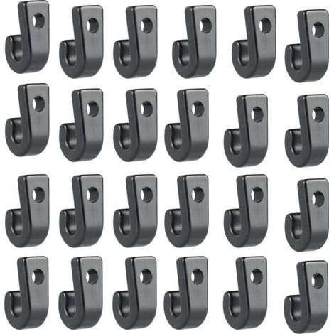 50 ganchos en J para kayak de nailon negro, ganchos de plástico duraderos para sujetar kayaks, ganchos en forma de J para cuerdas elásticas de kayak, canoas, botes, tablas de paddle surf, yates y bote (1/5)