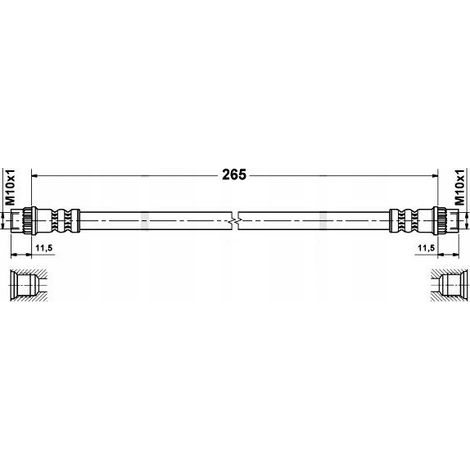 Manguera de freno flexible: Eje trasero: Megane 1 - Clio 1 - Scenic 1 D4765 (1/3)