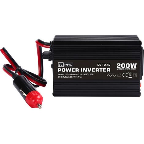 Convertisseur continu-alternatif, Onde sinusoïdale modifiée, 12V c.c. / 230V c.a. - 200W ( Prix pour 1 ) (1/2)