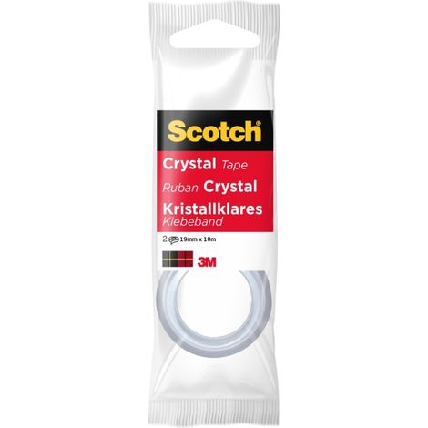 Scotch crystal confezione de 2 nastri adesivi invisibili 19mm x 10m - superclear -