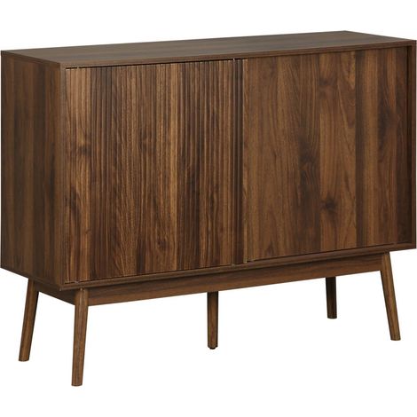 115cm buffet storage with wood effect Dark wood colour 115x39.5x90 cm - Linear