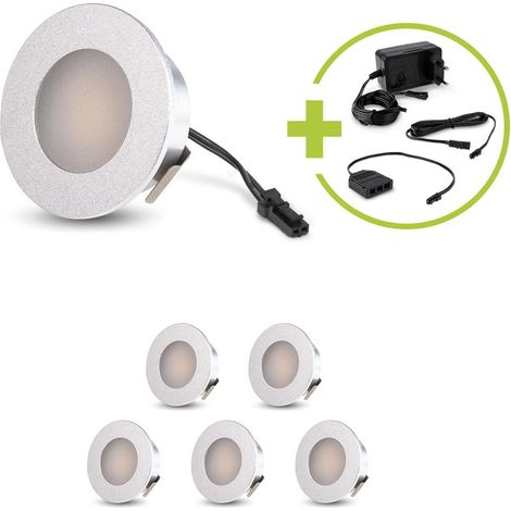 LED Mini Einbauspot rund 1.2W 12V IP20 Ausschnitt Ø32mm - Lichtfarbe: Neutralweiß 4000K - Anzahl: 6x