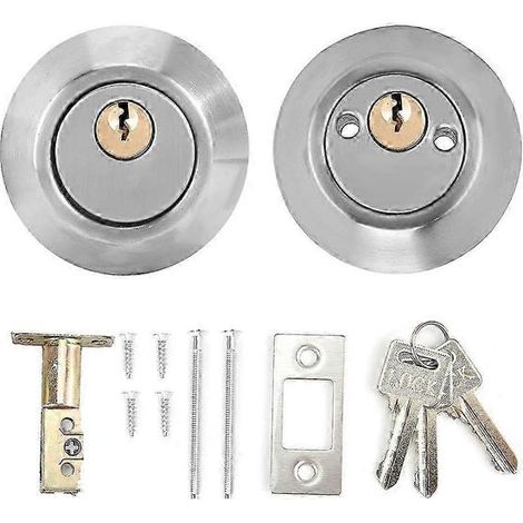 Serrure de sécurité pour porte, en acier, couleur argent, pour installation domestique et usage quotidien.-AquaForge (1/3)