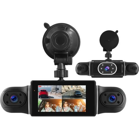 Caméra embarquée 360° 3" pour voiture, 1080p, vision nocturne, enregistreur vidéo 4 canaux (1/5)