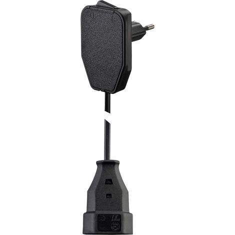 NVB 104576 Strom Verlängerungskabel Schwarz 0.80 m H03VVH2-F 2X 0,75 mm² mit Zwischenschalter