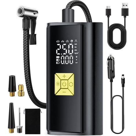 Tragbare Luftpumpe 150 PSI Luftpumpe 3-fach schnelles kabelloses Automatik-Luftpumpensystem Intelligente elektrische Pumpe mit LED-Beleuchtung (1/5)