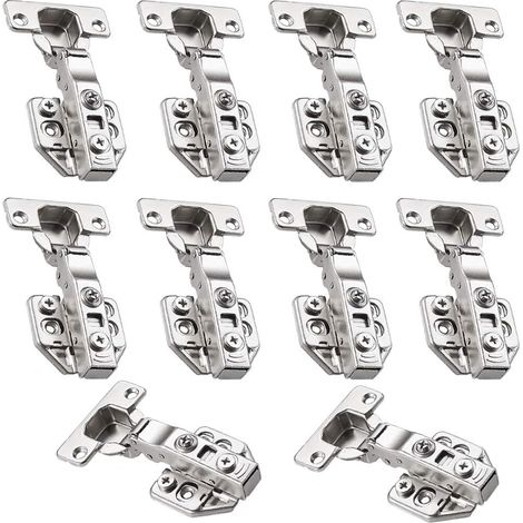Soft-Close-Schrankscharniere, 35-mm-Schranktürscharnier, 110-Grad-Auflage-Schrankscharnier mit Installationsschrauben, 5 Paar (1/5)