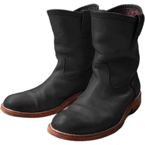 Klassische Motorradstiefel für Herren in Antikschwarz - Klassische Motorradstiefel für Herren in Antikschwarz (1/5)