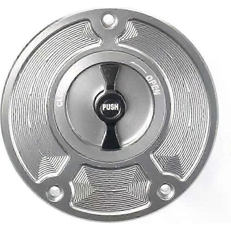 CNC-gefräster, schlüsselloser Tankdeckel aus Aluminium für Honda CBR 600 F4 F3 F2 (1991–2008) – Motorradzubehör – Silber und Schwarz (1/5)