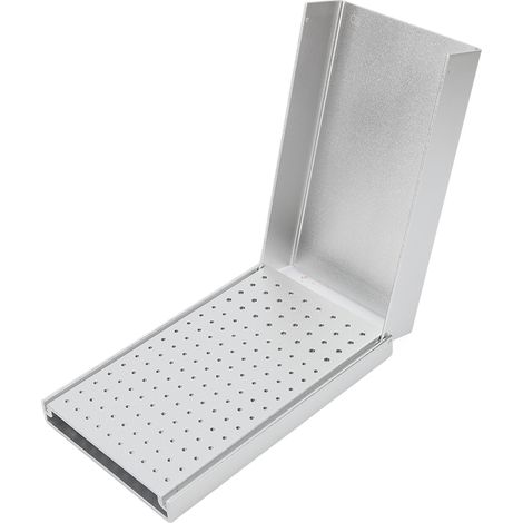 Étui de rangement pour fraises dentaires, boîte organisatrice en alliage d'aluminium, 152 alvéoles, stérilisable à l'autoclave, support de nettoyage pour dentiste, argenté. (1/5)