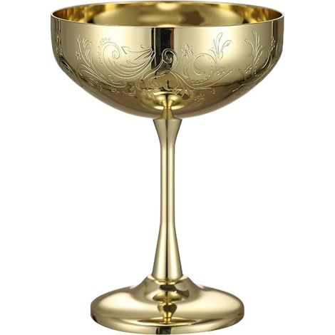Verres À Vin De Cocktail en Acier Inoxydable Gobelets Verres À Champagne De Luxe avec Gravure De Motif Tasse À Martini en Métal Gobelet Verres À Champagne À Whisky pour Bar (1/5)