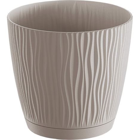 Pot Oasis avec soucoupe intégrée Ø240mm Beige