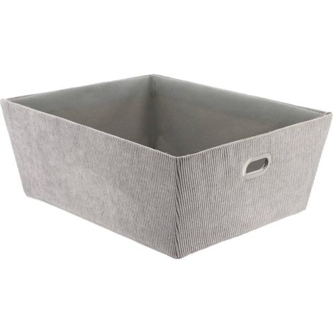 Ankleidekorb aus kordsamt l32,5xp40xh15 cm - grau - Tendance