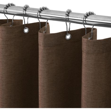 Duschvorhang Textil Leinen - Braun H182 x B122 cm (1er Pack) (1/5)