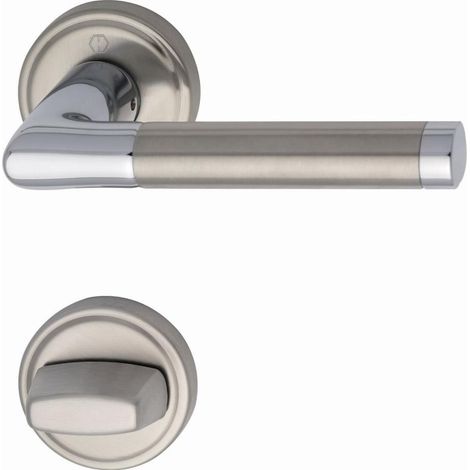 HOPPE Capri Kit rosone per WC - F49/F69 ottone cromato/acciaio inox opaco - 2827132