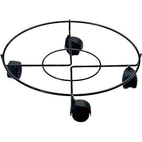 Portavaso Ruote Tondo Nero Cm 50 Buzzi