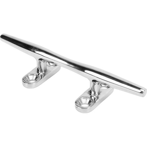 Taquet d'amarrage en acier inoxydable 316 pour ponton, base ouverte avec fixation vissée, longueur 15 cm (6 pouces).