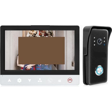 Caméra de sécurité sans fil avec sonnette vidéo Système d'interphone vidéo filaire TFT de 7 pouces avec prise en charge de la caméra 1000TVL Installation facile ( Color : External-64G SD , Size : 1 UK (1/5)