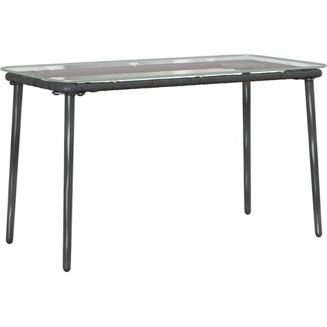 Maison Exclusive - Tavolo da Giardino Nero 80 x 40 x 45 cm polyrattan