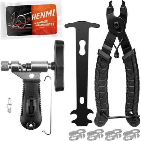 Fahrradketten Reparatur Set mit Kettennieter, Kettenschloss Zange & Messlehre (1/5)